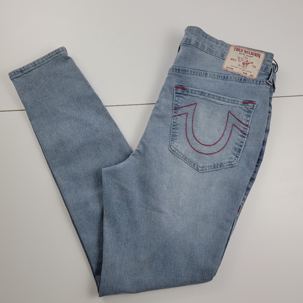 True Religion Halle High Rise Super Skinny Women's Size W30 Light Wash Jeans New